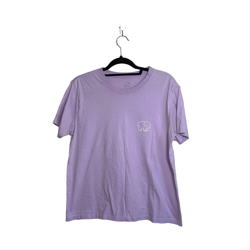Ivory Ella 100% Cotton Light Purple Striped Elephant Graphic Tee Medium Womenβs